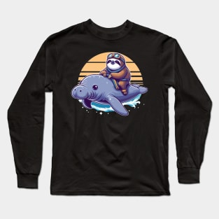 Manatee Sloth Long Sleeve T-Shirt